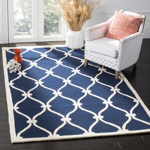 Leighton Wool Hand-Tufted Navy/Ivory Area Rug