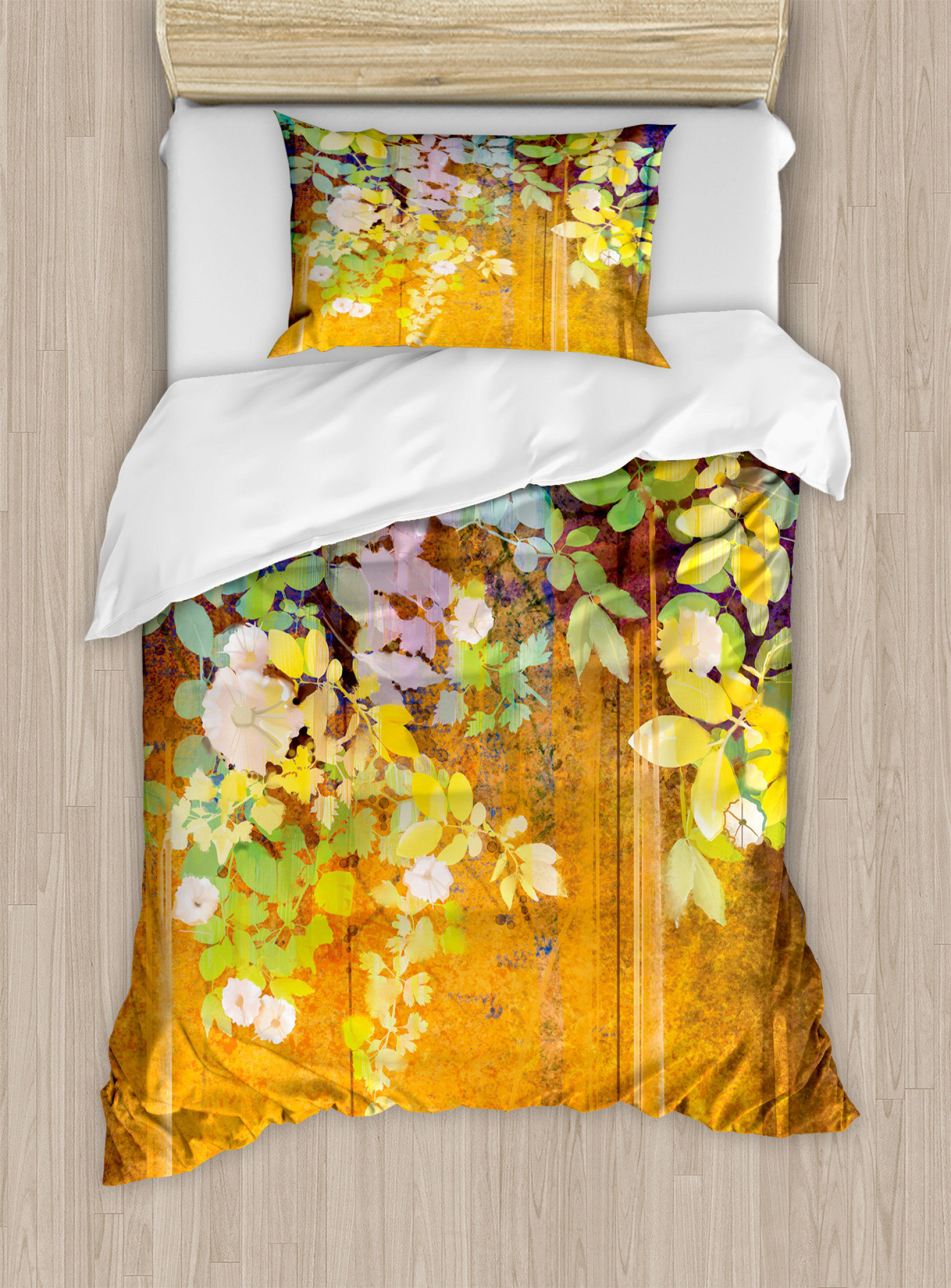 East Urban Home Ambesonne Watercolor Flower Duvet Cover Set Soft