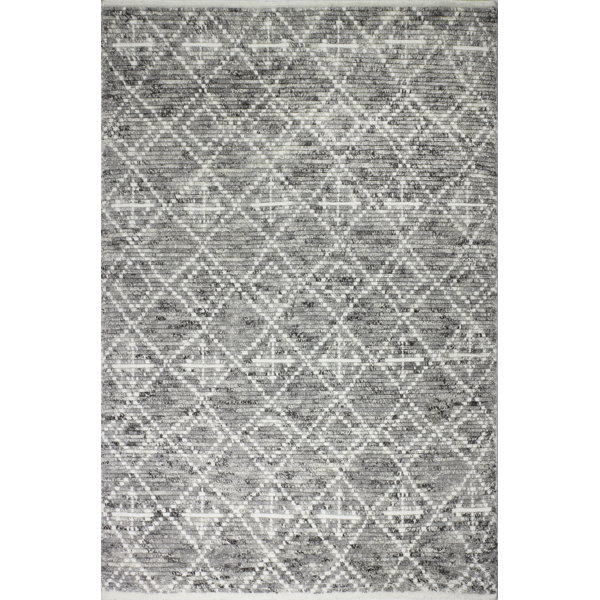 Daryl Hand-Knotted Wool Gray Area Rug by Mistana