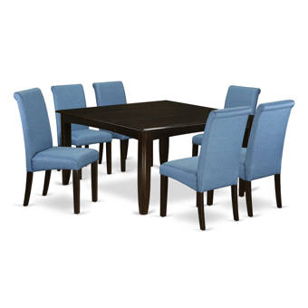 Winston Porter Marlene Square Kitchen Table 7 Piece Extendable Solid Wood Dining Set Wayfair Ca