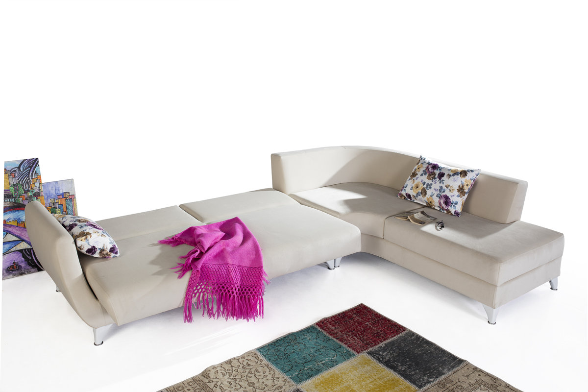 Perla Furniture Dream Sleeper Sectional & Reviews Wayfair Perla Furniture Dream Sleeper Sectional & Reviews Wayfair