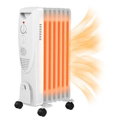 1,500 Watt Electric Radiant Radiator Heater with Automatic Thermostat R.W.FLAME Finish: Gray