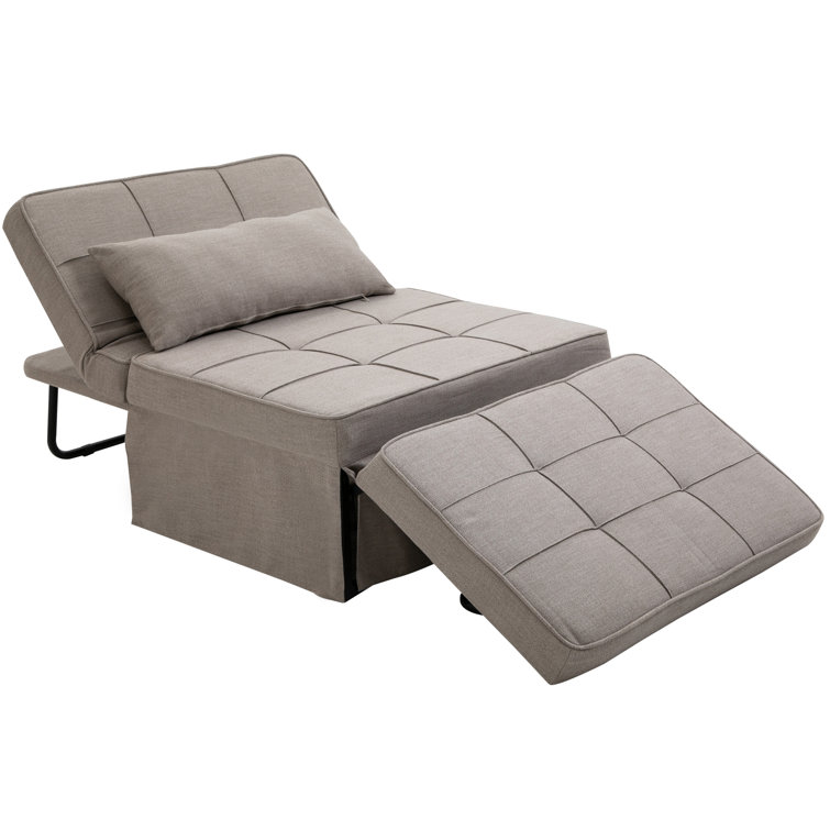 Laude Run Dallton Twin 74 Wide Linen Back Futon Chair Wayfair Back Futon Chair Wayfair