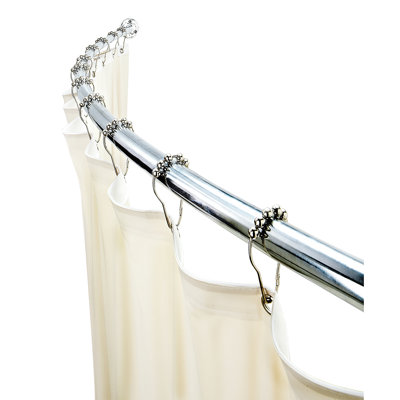 Bath Bliss 72 Adjustable Curved Fixed Shower Curtain Rod