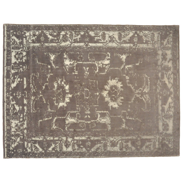One-of-a-Kind Hand-Knotted Taupe 9' x 12' Area Rug