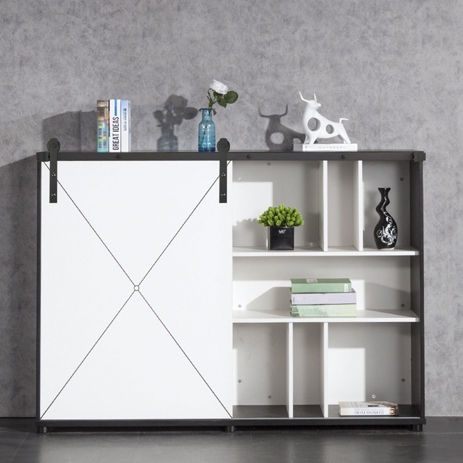 Ainfox Heavy Duty Sturdy Cabinet Sliding Standard Single Barn Door
