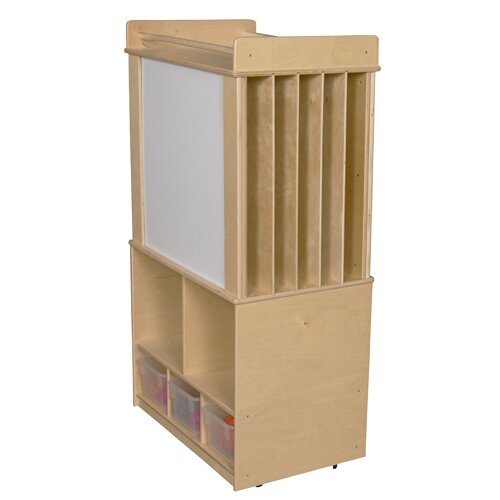 Contender Mobile Magnetic Teaching Cart with Bins by Wood Designs