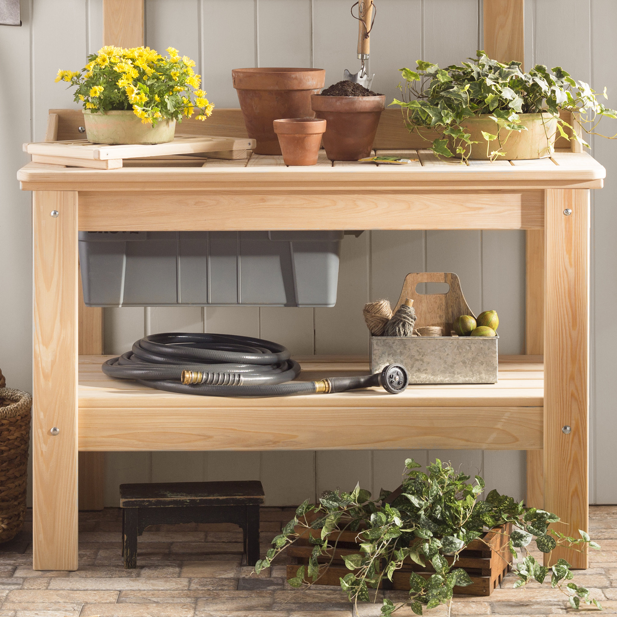 Hershy Way Cypress Potting Bench Reviews Wayfair