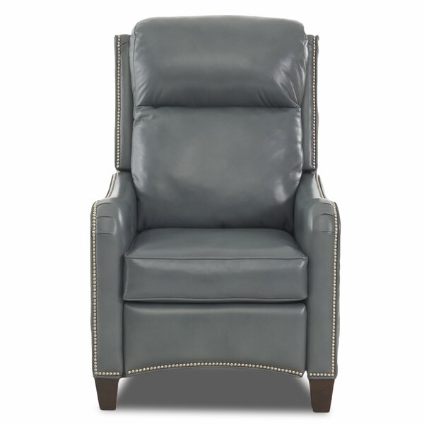 Crawfordsville Leather Power High Leg Recliner By Darby Home Co