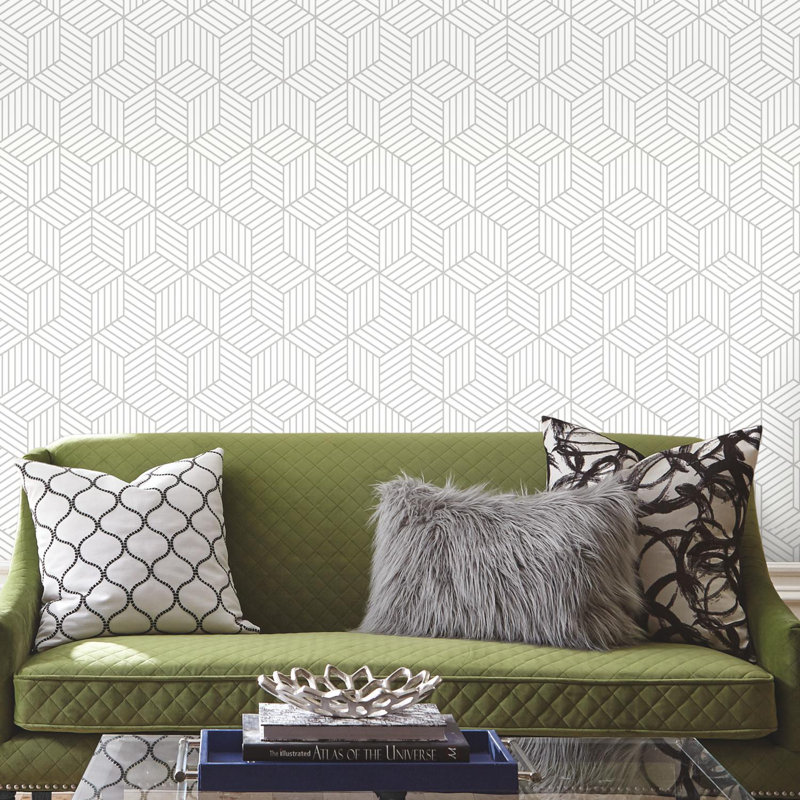 Wrought Studio Rumsey Stripped Hexagon 16 5 L X 20 W Geometric Rumsey Stripped Hexagon 16 5 L X 20 W Geometric And Stick Wallpaper Roll