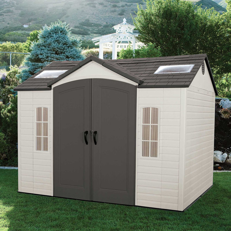 Lifetime Side Entry 9 ft. 8 in. W x 7 ft. 8 in. D Plastic Storage Shed