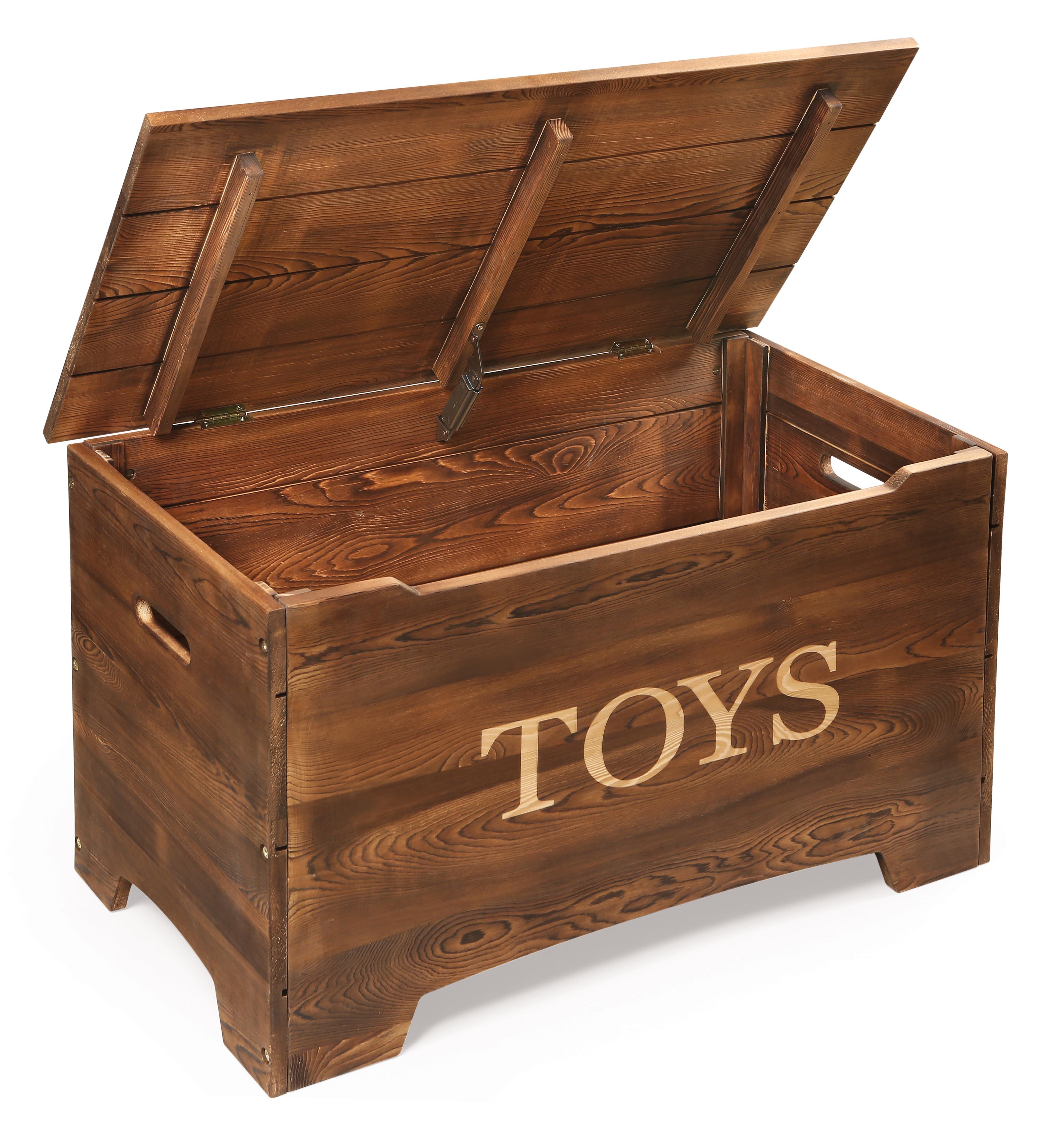 wooden toy chest on wheels
