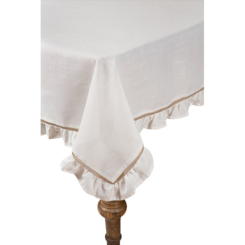 Hemstitch/Ruffle Trim Tablecloth