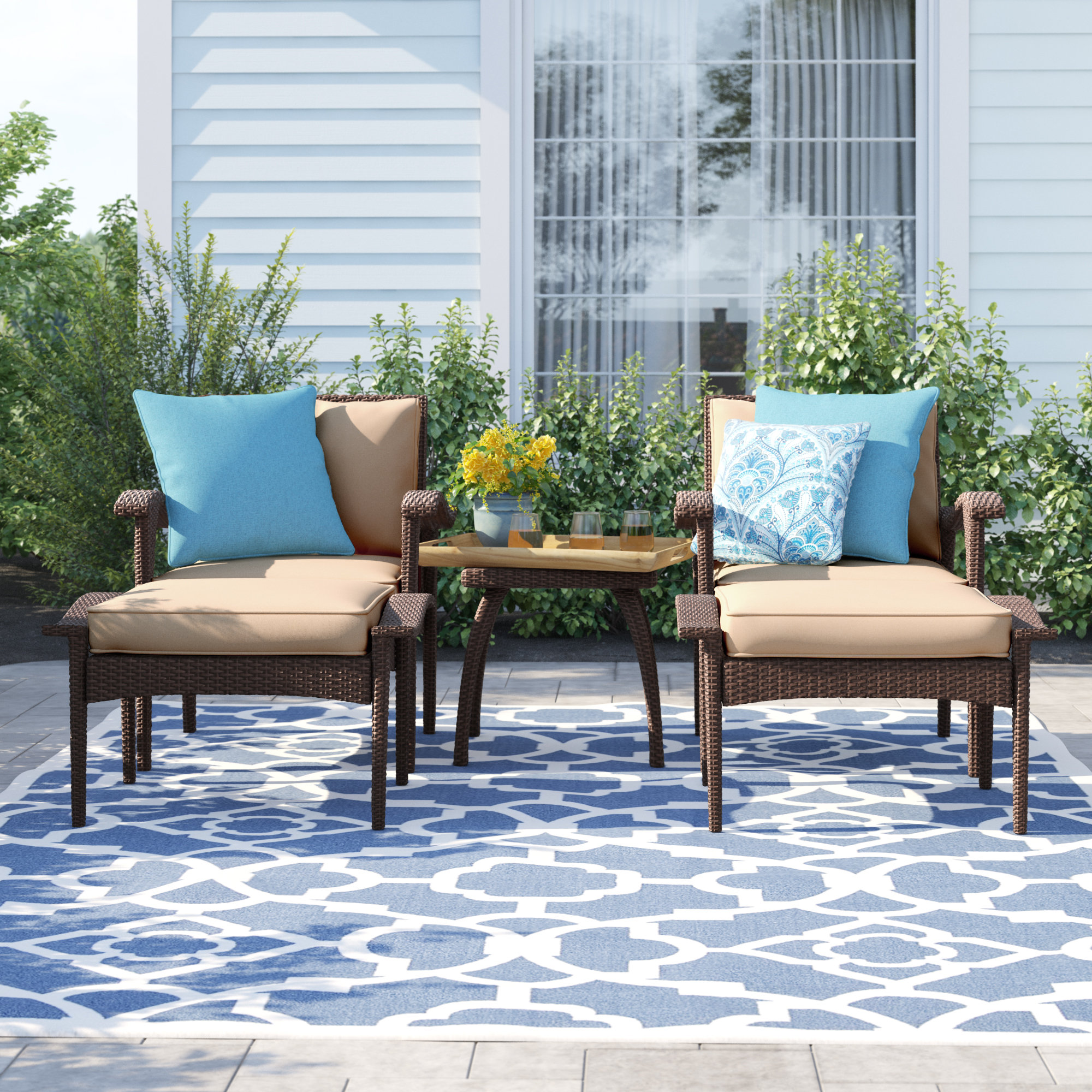 Sol 72 Outdoor Beacon 5 Piece Seating Group With Cushions