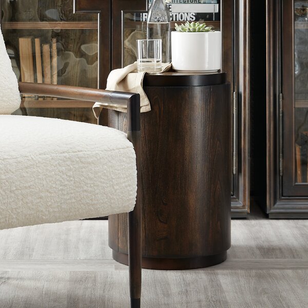 Crafted Drum End Table By Hooker Furniture