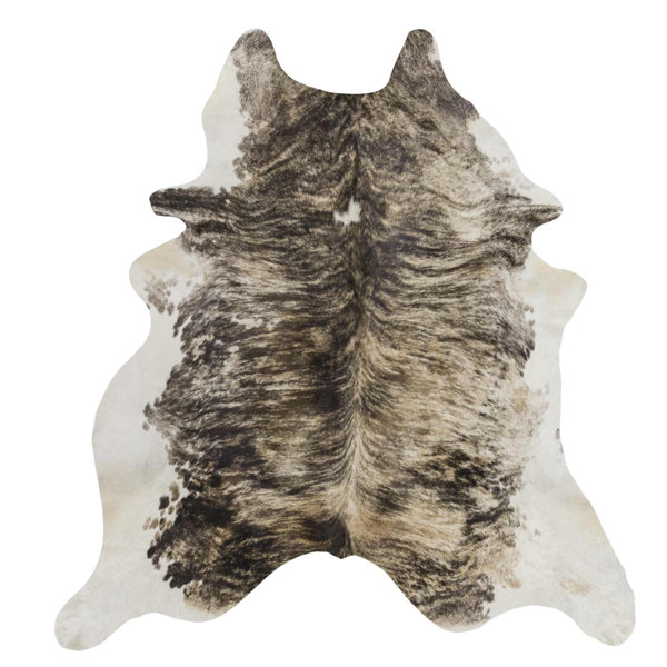Exotic Brazilian Light Brindle Cowhide Hand-Woven Gray/Tan Area Rug by Rodeo