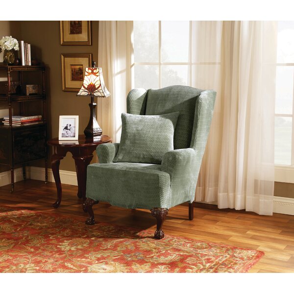 Strech Royal Diamond T-Cushion Wingback Slipcover By Sure Fit