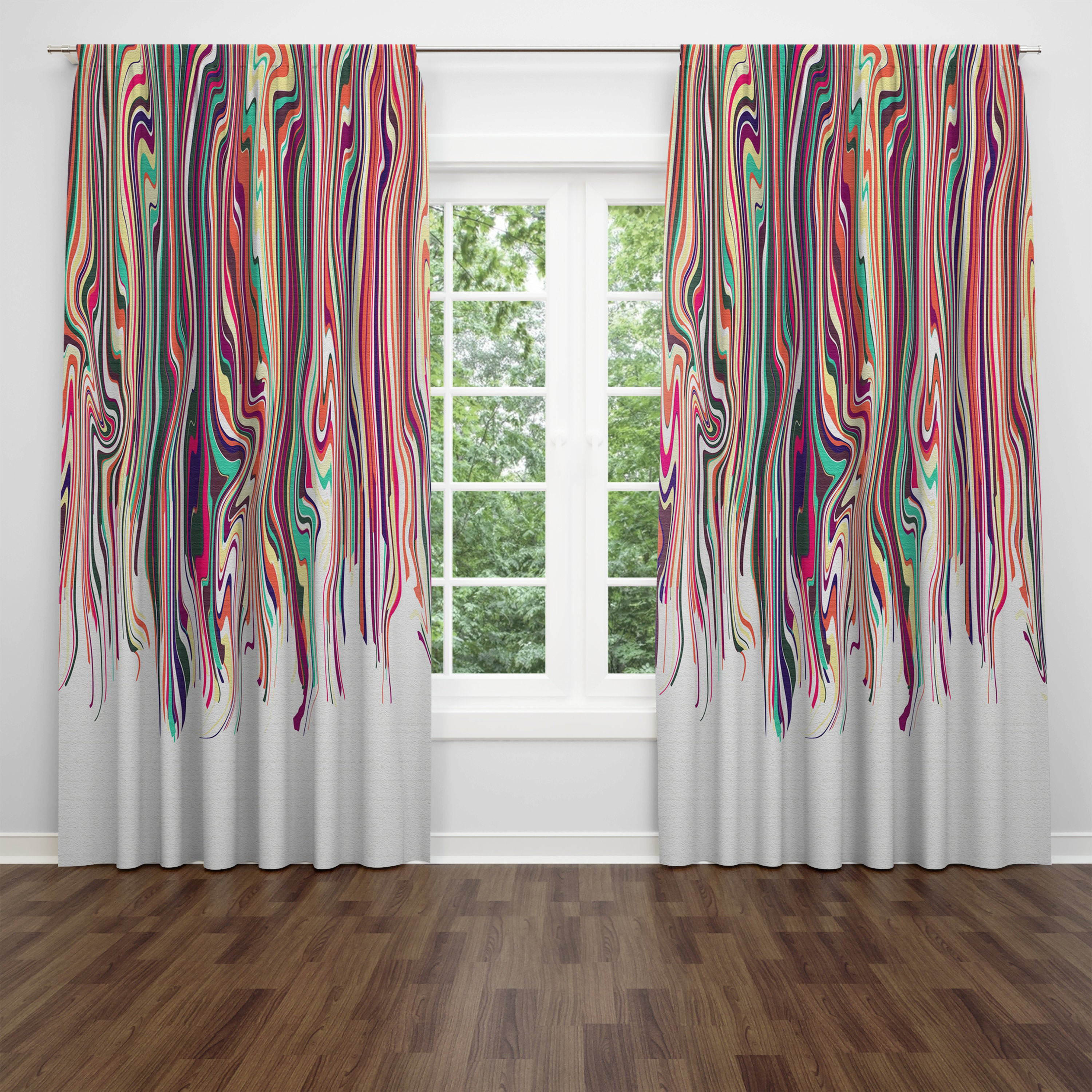 Brayden Studio Veronique Hippie Abstract Semi Sheer Curtain Panels Brayden Studio Veronique Hippie