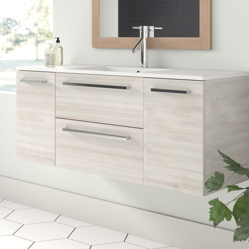 Thomson 48 Wall Mounted Single Bathroom Vanity Set Reviews Wall Mounted Single Bathroom Vanity Set