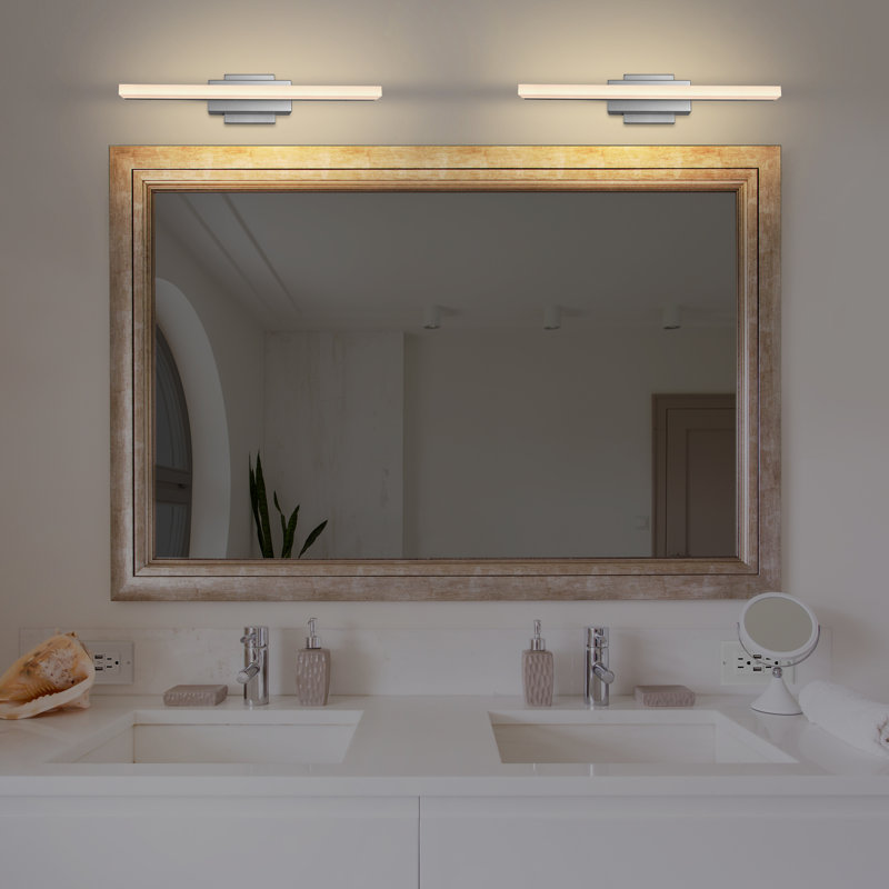 Wade Logan Armendariz 1 Light Dimmable Led Silver Bath Bar Reviews Wayfair