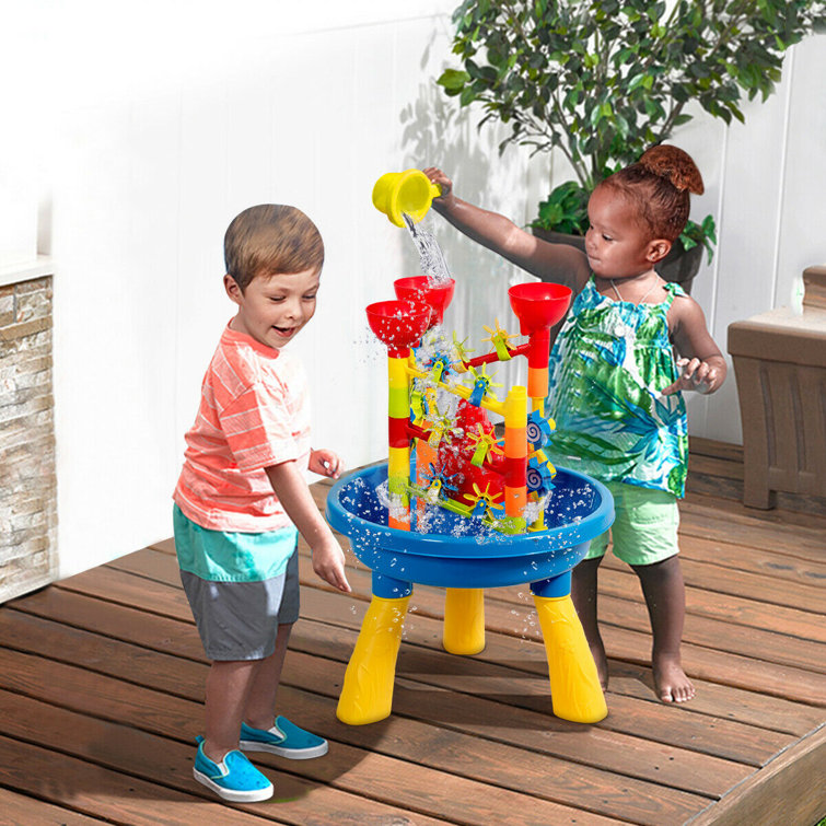 Gymax 3 18 X 26 Plastic Round Sand And Water Table Wayfair
