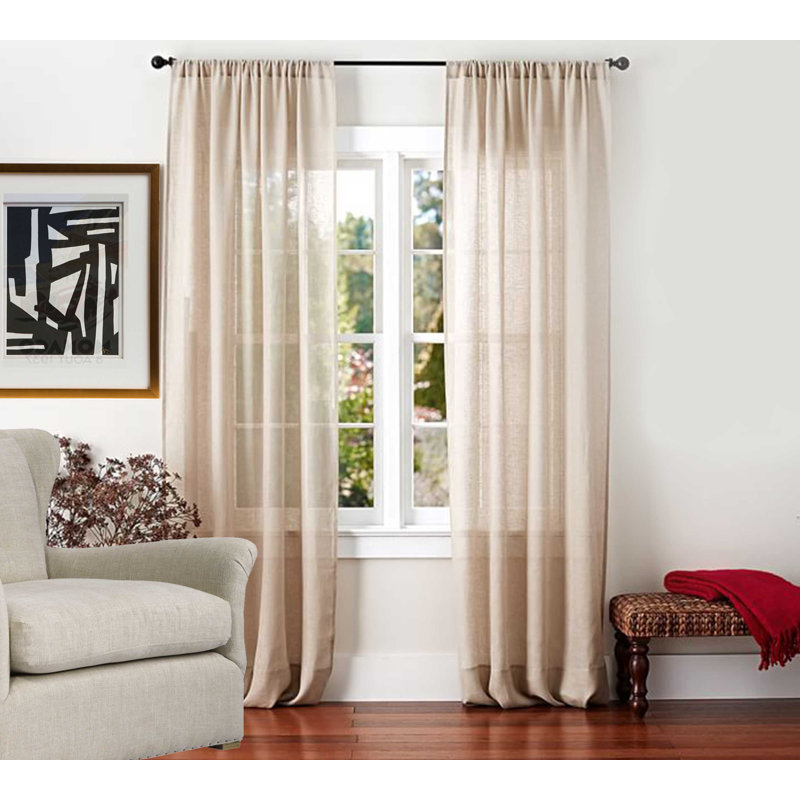 Gracie Oaks Adison 100 Sheer Linen Drape Semi Sheer Single