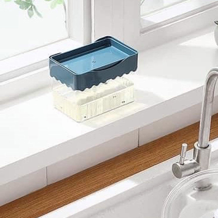 Dish Soap Dispenser For Kitchen Sink, Innovative Design, Sponge Holder Soap  Pump Dispenser And Sponge Holder Instant Refill Durable Rustproof, 13 ...