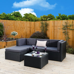 Garden Rattan Furniture Set Wayfair Co Uk Gouveia 4 Seater Rattan Effect Corner Sofa Set