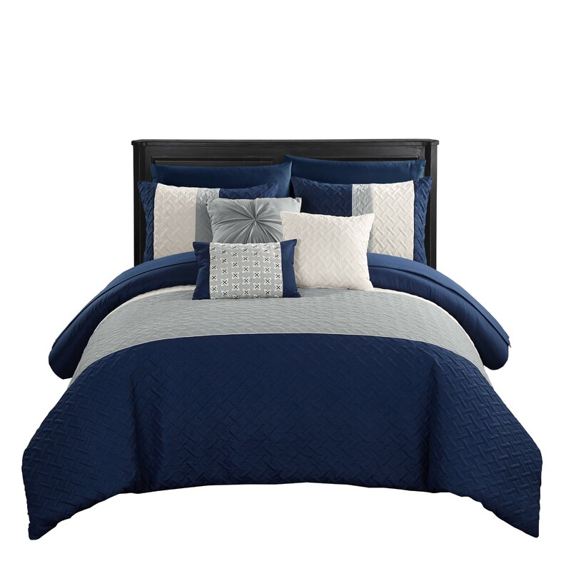 blue twin bed set