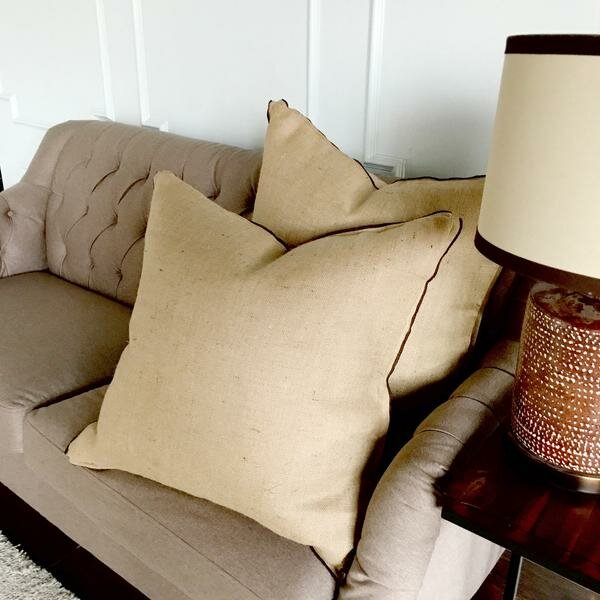 Gracie Oaks Haines French Country Wheat Burlap Decorative Pillow