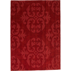 Alicia Ultra-Soft High-Quality Wool Bold Designed Burgundy Area Rug