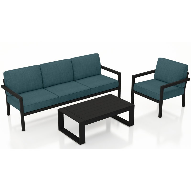 17 Stories Iliana 3 Piece Sofa Seating Group With Sunbrella Cushions Wayfair