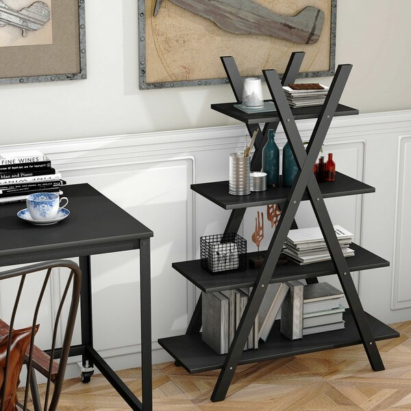 Hartselle 4-Tier X-Shape Ladder Bookcase By Orren Ellis