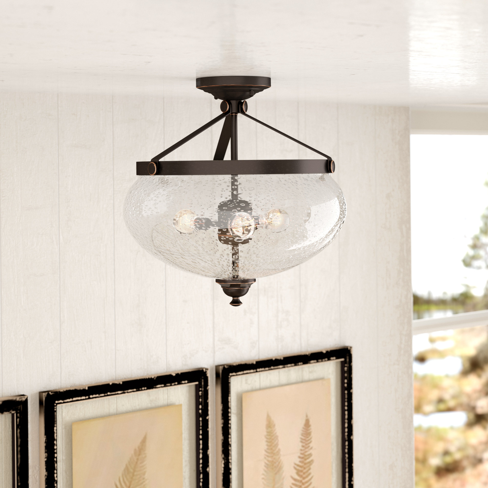 modern farmhouse semi flush mount