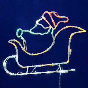 35Lt. Window Decor 35Lt LED Santa Sleigh Window Du00e9cor
