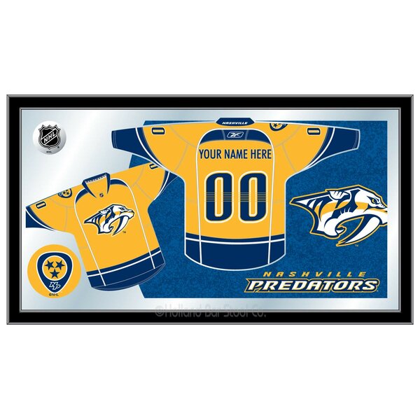 NHL Jersey Mirror Framed Graphic Art by Holland Bar Stool