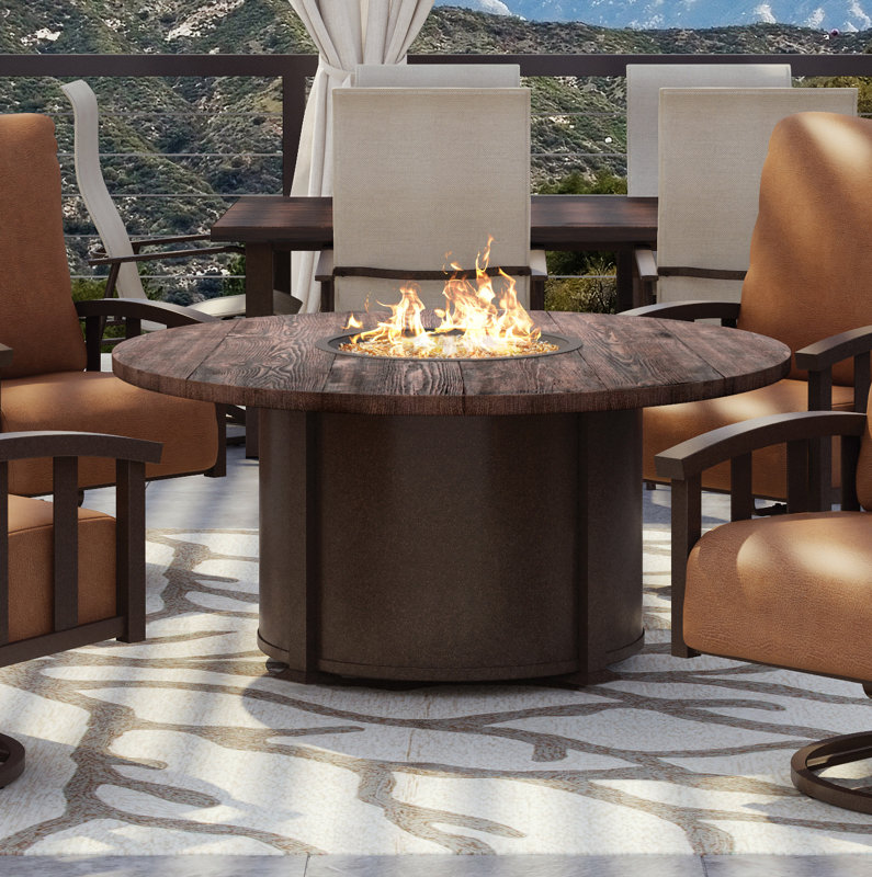 Chat Polyresin Top/Aluminum Base Propane Gas Fire Pit