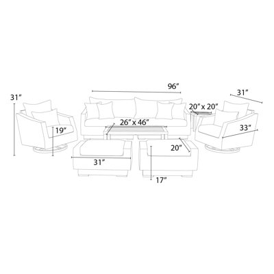 Johana 8 Piece Rattan Sunbrella Sofa Seating Group With Cushions