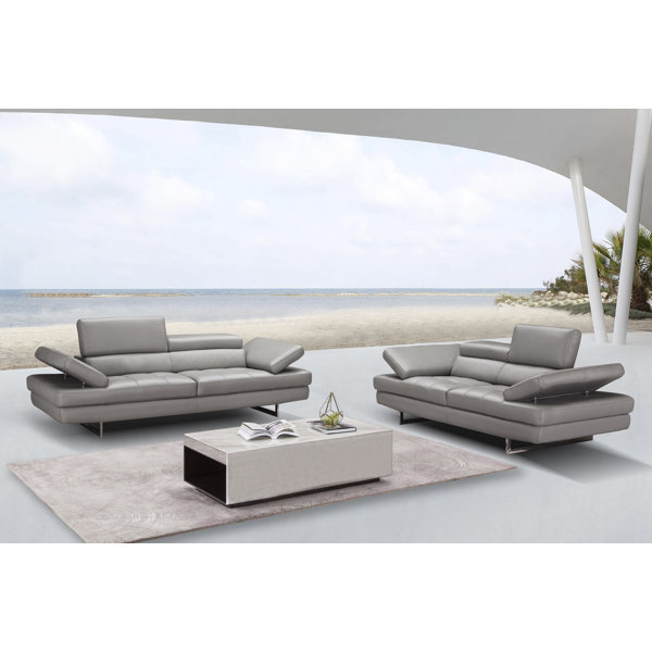 Maxwell Leather Configurable Living Room Set By Orren Ellis Discount