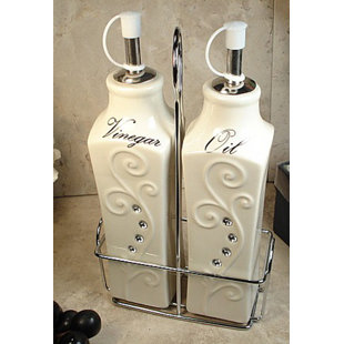 Cruets You Ll Love Wayfair 3 Piece Oil And Vinegar Cruet Set