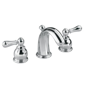 Hampton Widespread Bathroom Faucet with Double Lever Metal Handles