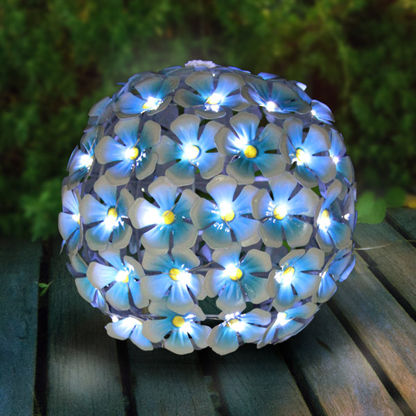 Solar Hydrangea Gazing Globe by Exhart