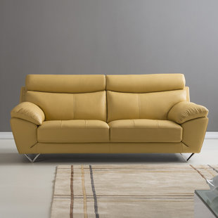 Mustard Yellow Leather Sofa Wayfair Quickview