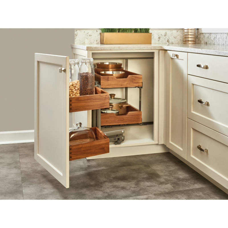 Rev A Shelf Blind Corner Cabinet Organizer Pull Out Pantry Wayfair Blind Corner Cabinet Organizer