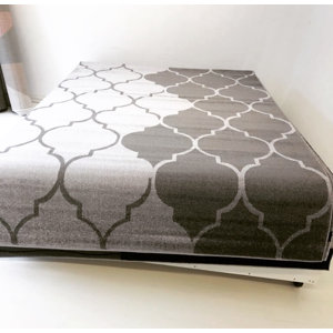 Demarest Vintage Trellis Gray Area Rug