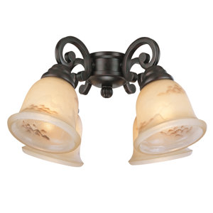 4-Light English Bronze Branched Ceiling Fan Light Kit