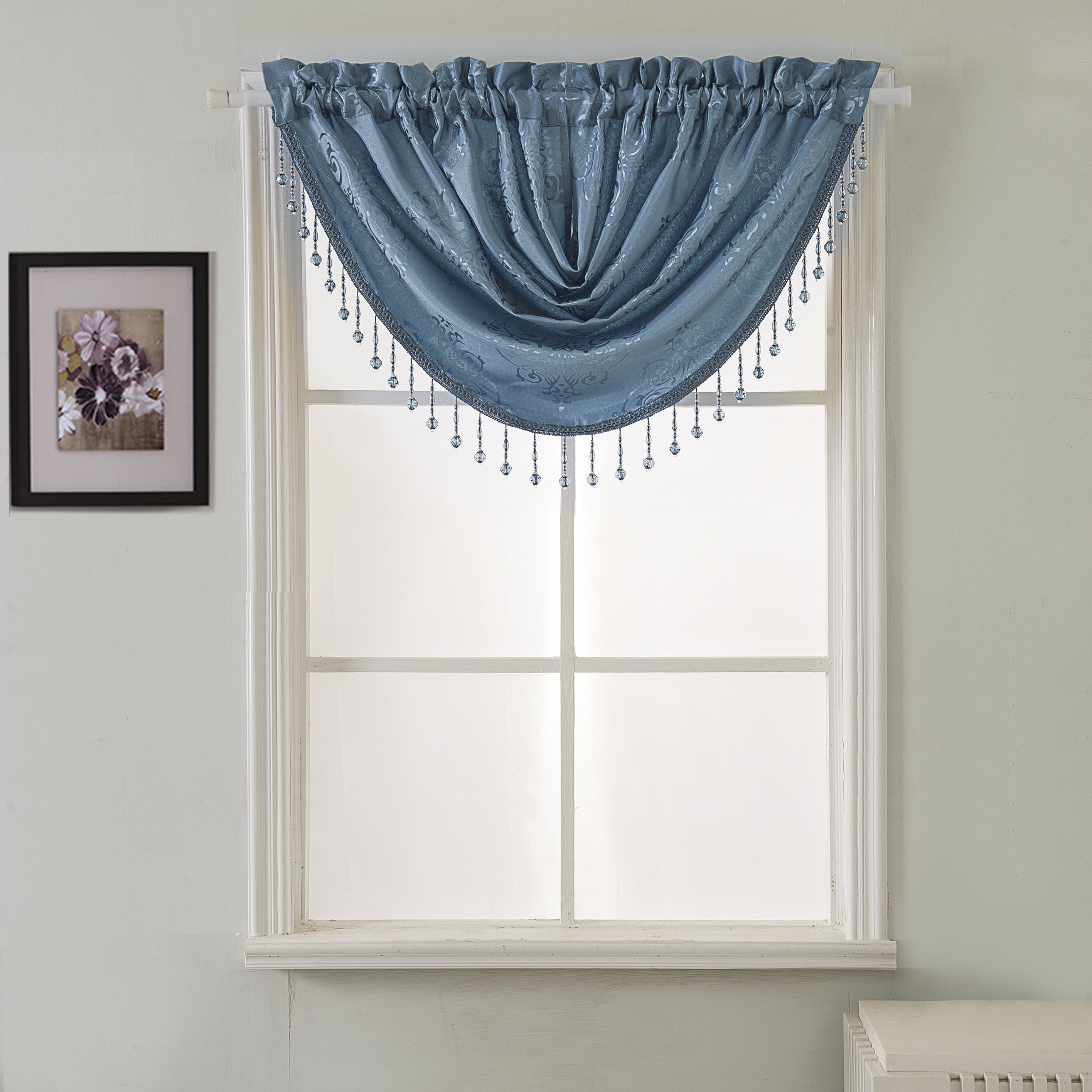 Astoria Grand Vandervoort Shiny Jacquard Swag 47 Window Valance Vandervoort Shiny Jacquard Swag
