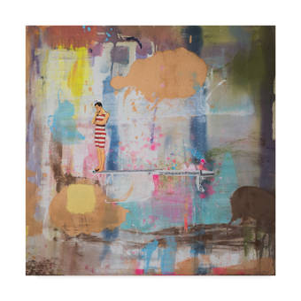 Trademark Art Thinking Surfer Knows Nose Acrylic Painting Print On Wrapped Canvas Wayfair