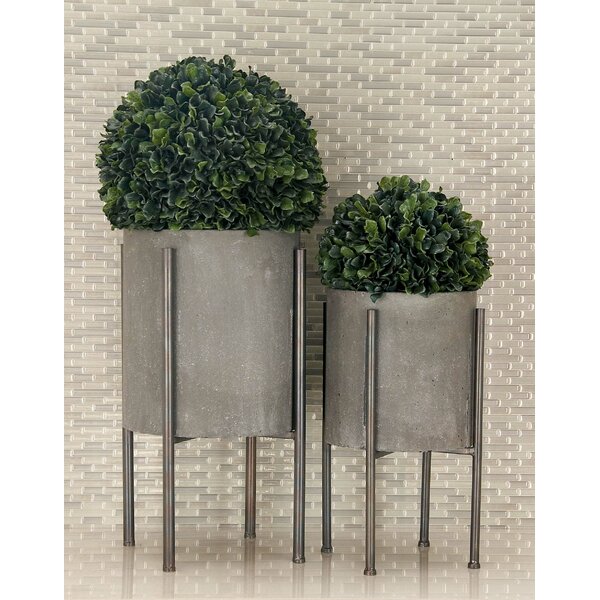 2-Piece Iron Pot Planter Set by Cole & Grey