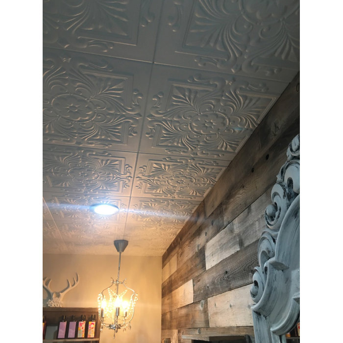 Victorian 1 6 Ft X 1 6 Ft Foam Glue Up Ceiling Tile In Plain White